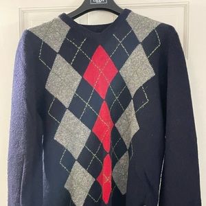Vintage Abercrombie and Fitch argyle wool sweater.